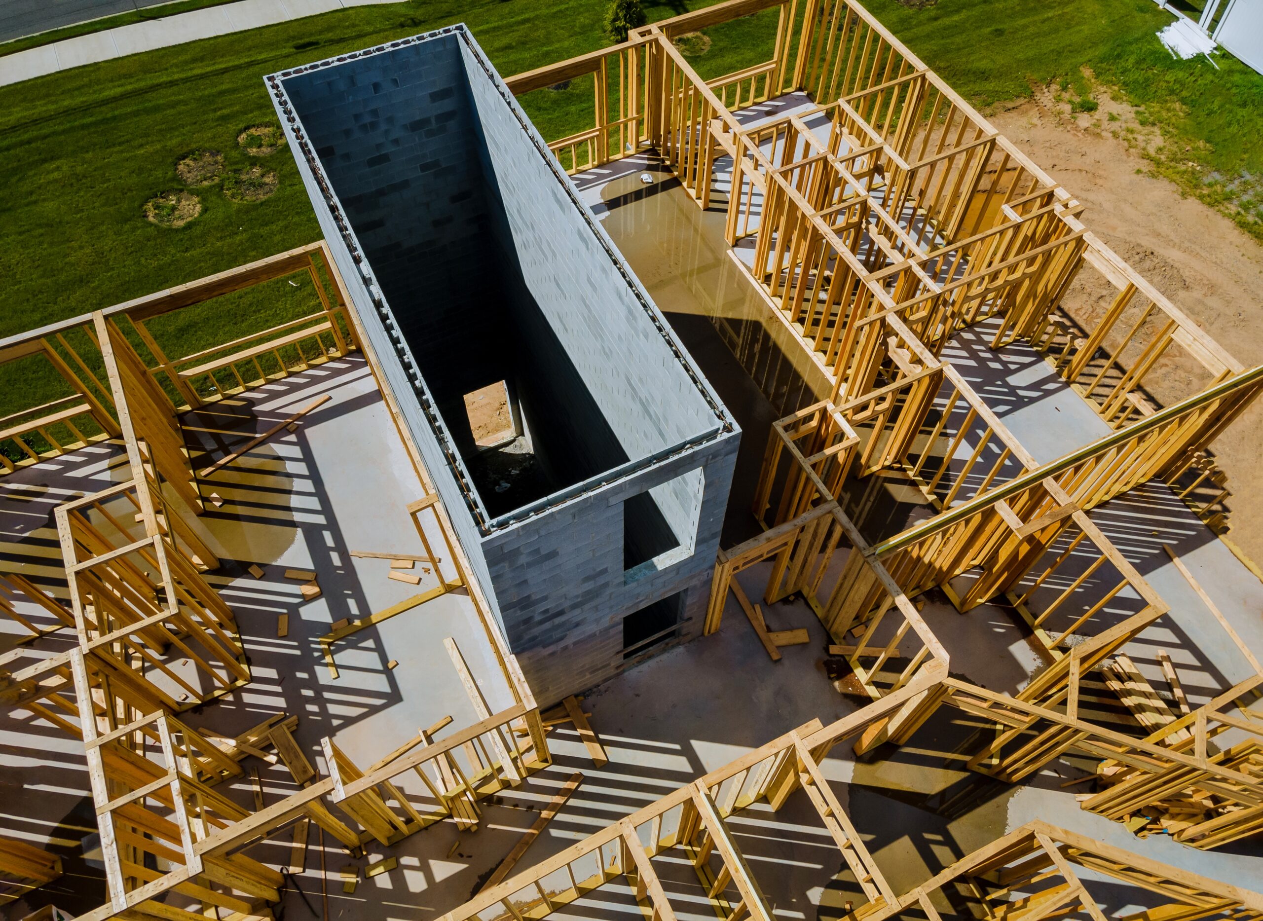 Timeline showing each stage of a custom home construction project from foundation to completion.